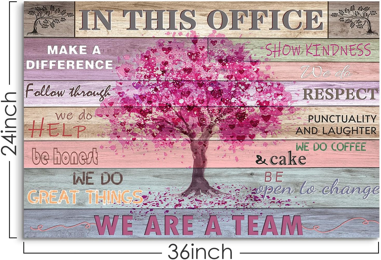 Arte de pared inspiradora rosa para oficina, mujeres, citas motivac...