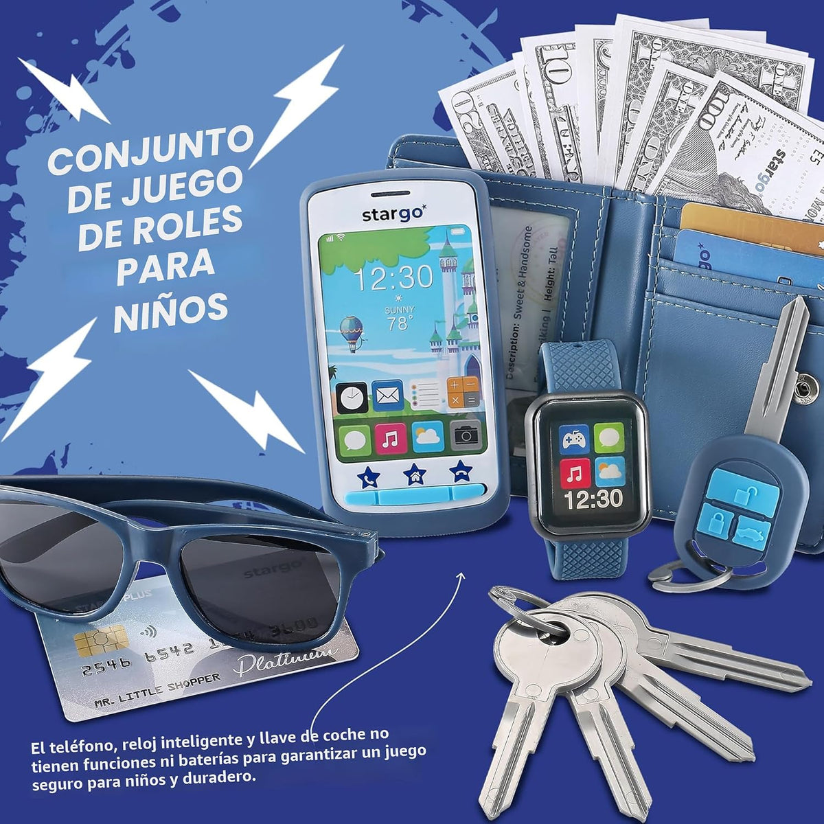 Cartera de juego para niños, juguetes para niños de 3, 4 y 5 años,...