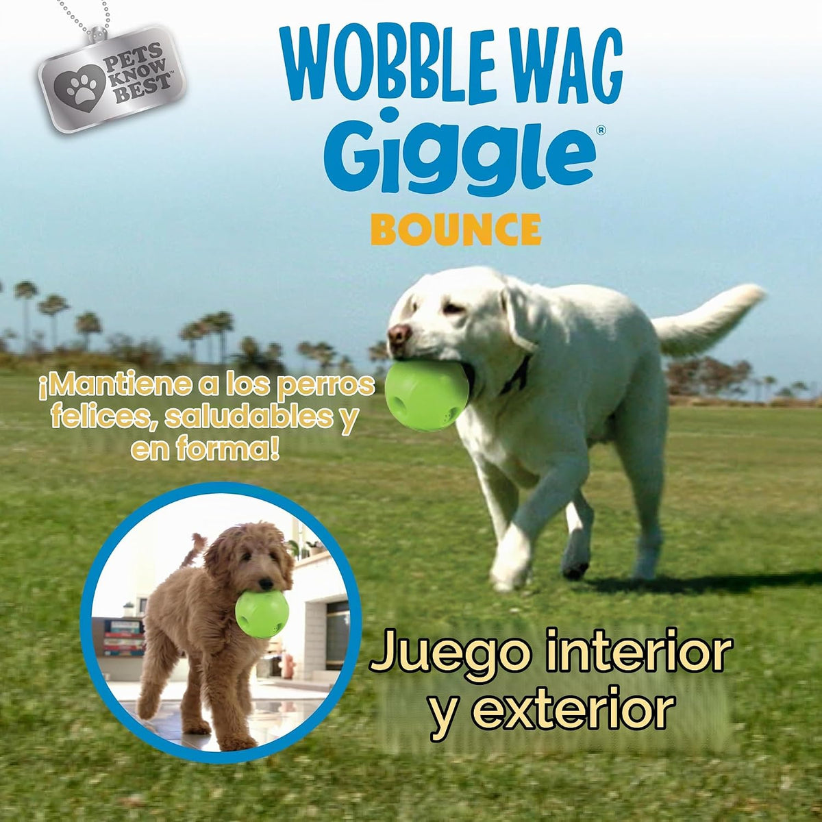 Wobble Wag Giggle Juego interactivo de rebote para perros - Bola qu...