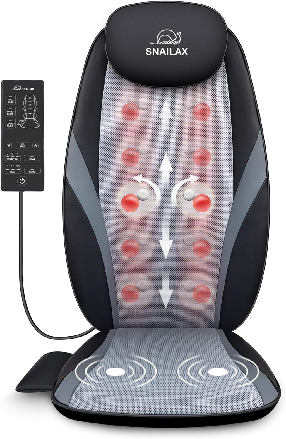 Snailax Shiatsu - Masajeador de espalda con almohadilla de masaje t...