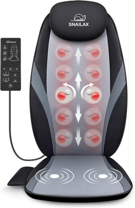 Snailax Shiatsu - Masajeador de espalda con almohadilla de masaje t...