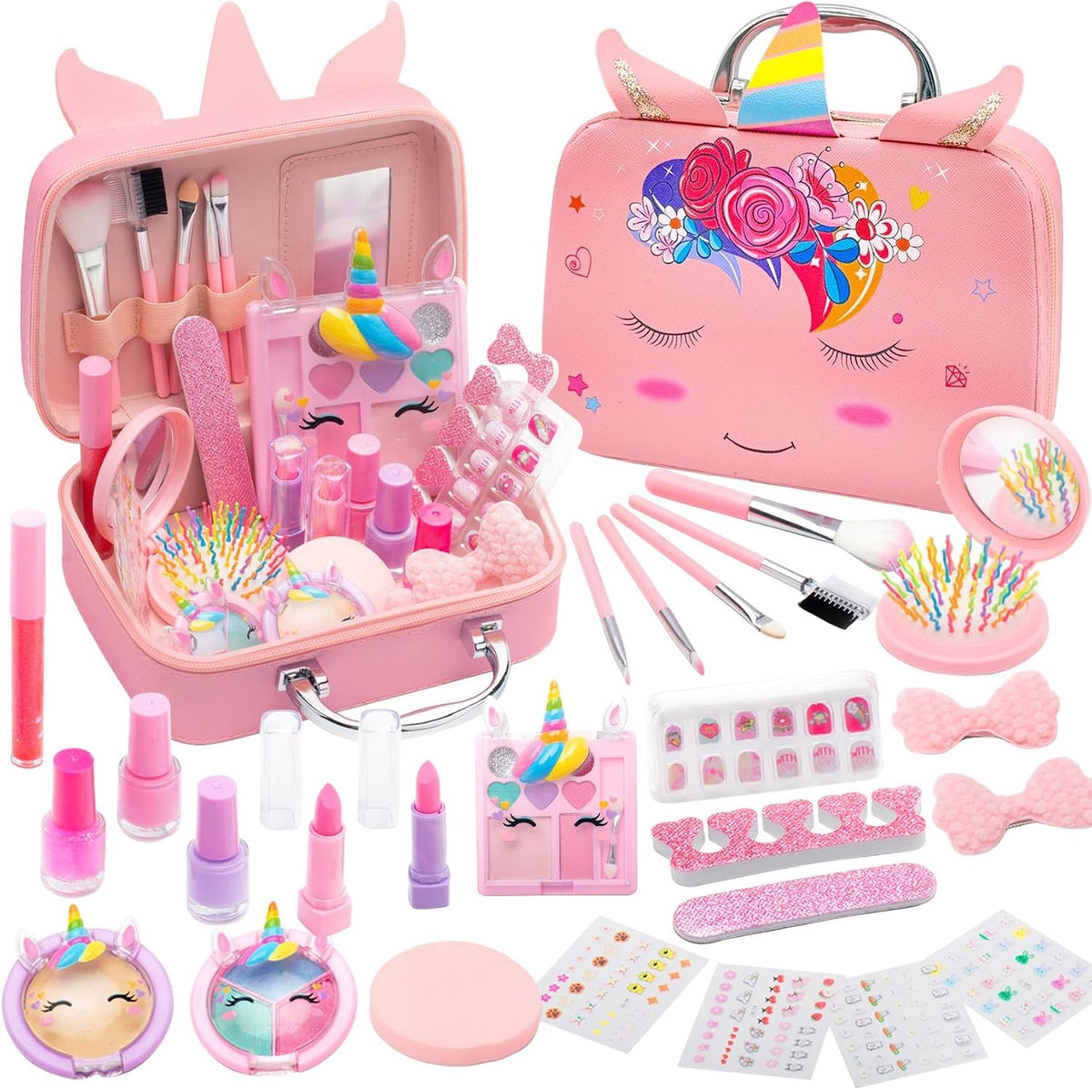 Kit de maquillaje lavable y no tóxico para niñas, juego de juguetes...