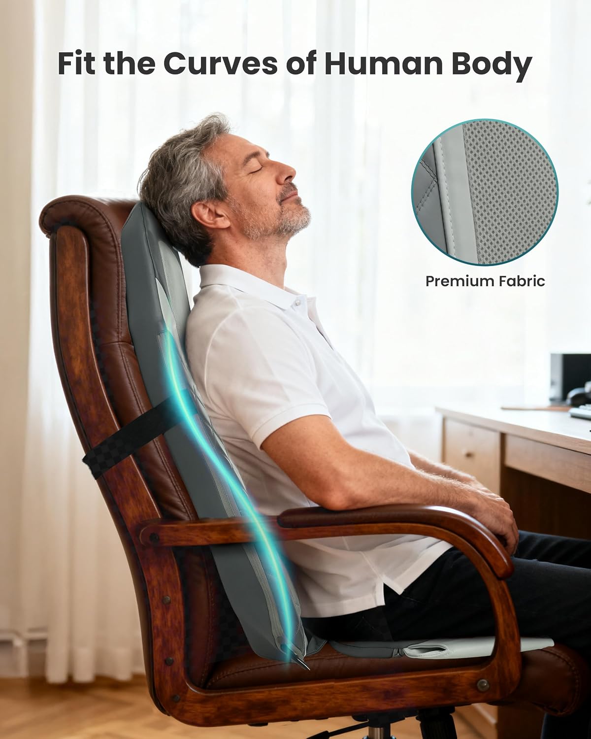 Snailax Shiatsu - Masajeador de espalda con calor, almohadilla para...