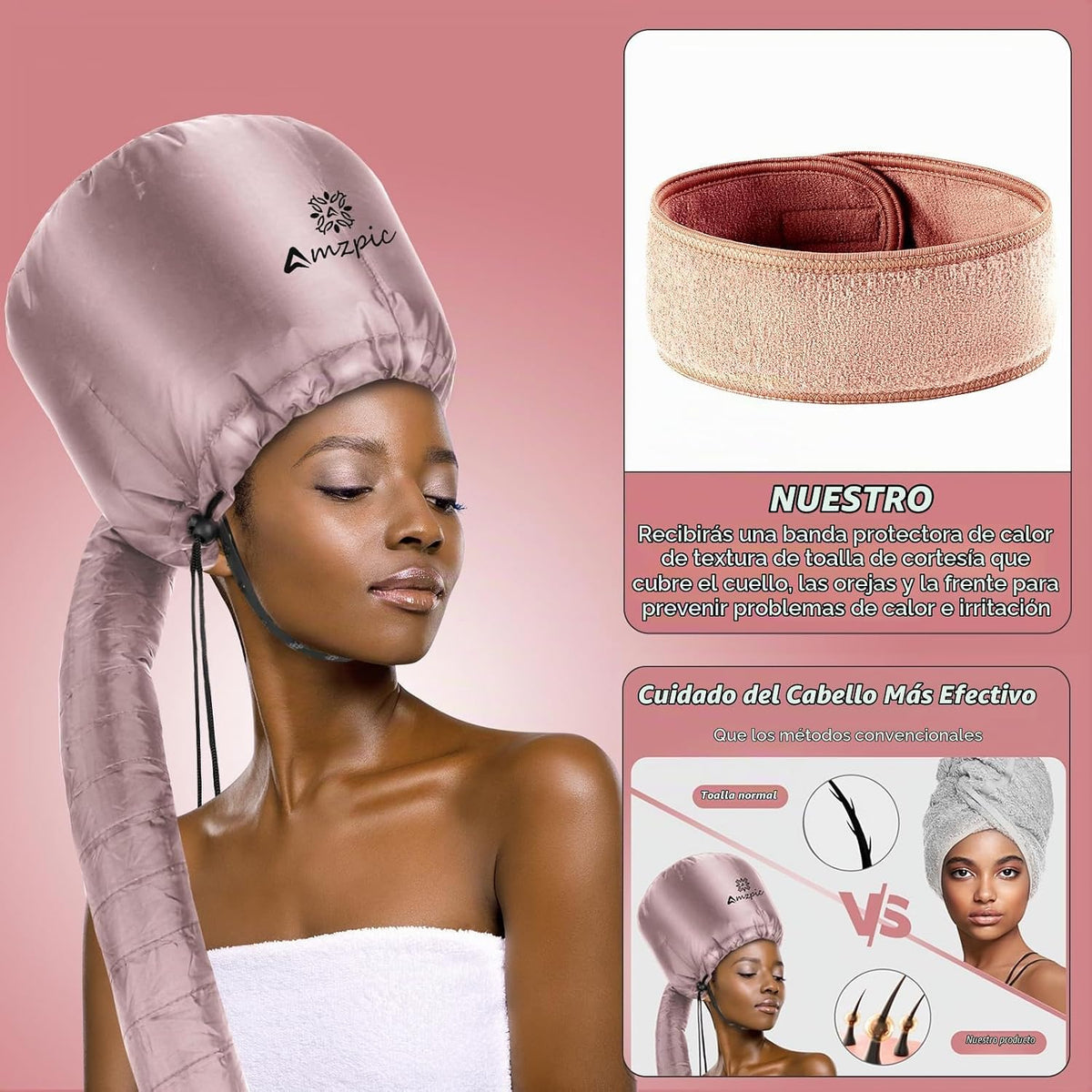 Accesorio de Capó para Secador de Cabello - Suave, Ajustable, Capó...
