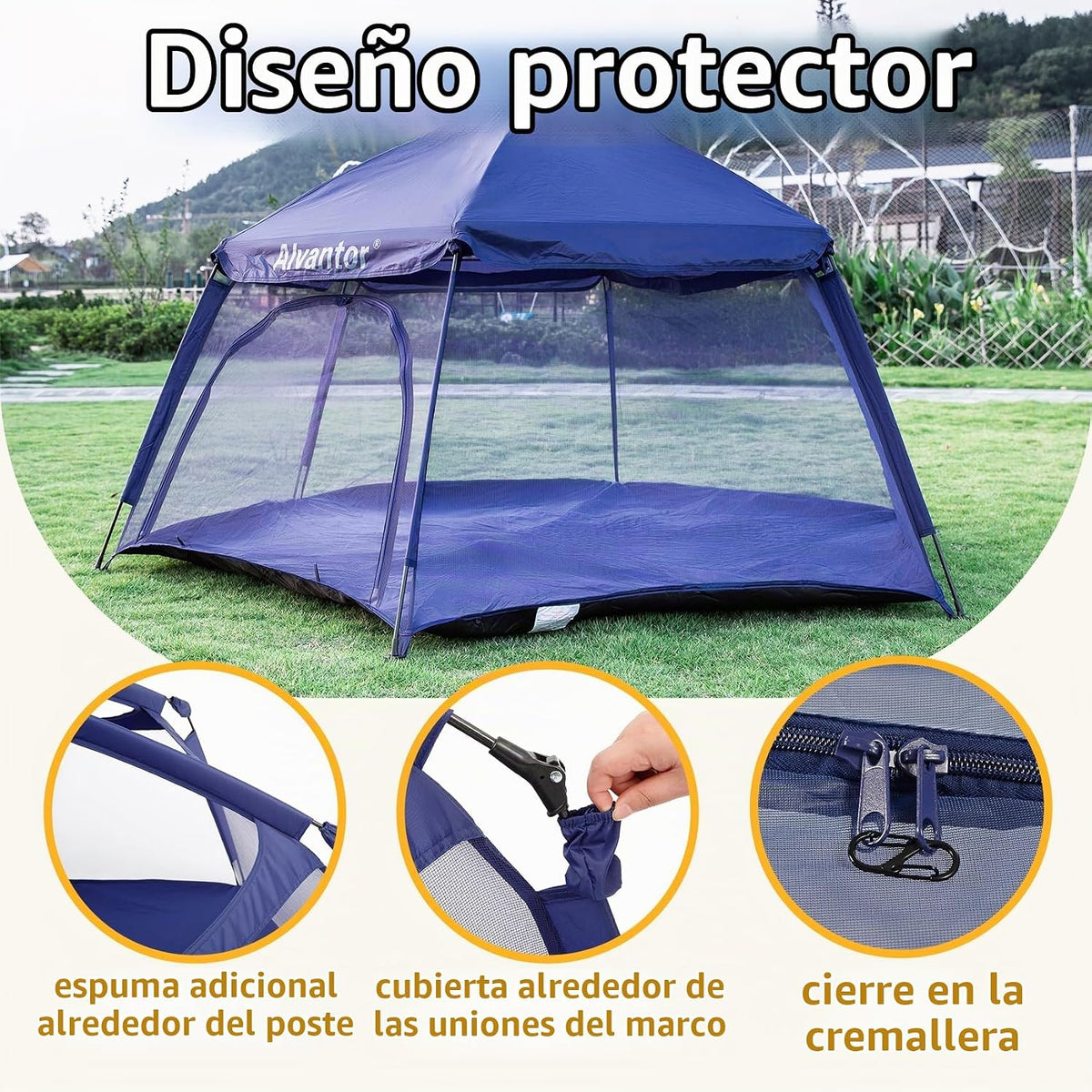 Alvantor® Corralito Pop Up de 84 x 84 x 44 pulgadas portátil para b...