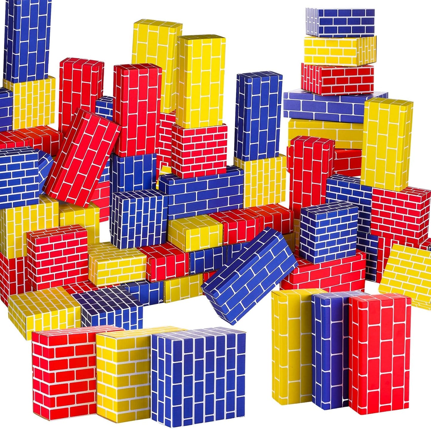 Nuanchu 60 bloques de construcción de cartón para niños, formas clá...