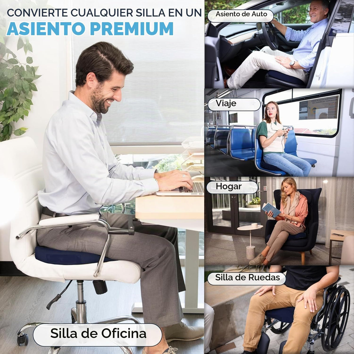 ComfiLife - Cojín prémium de gel y espuma viscoelástica para silla...