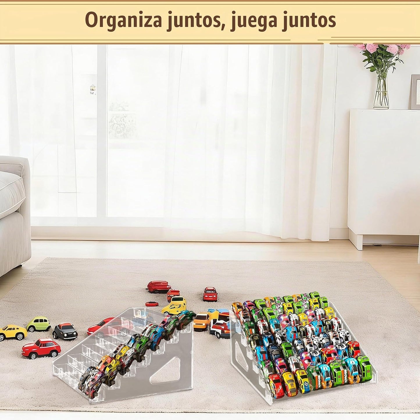 SHASHIDI Paquete de 2 estantes de exhibición de autos de juguete de...