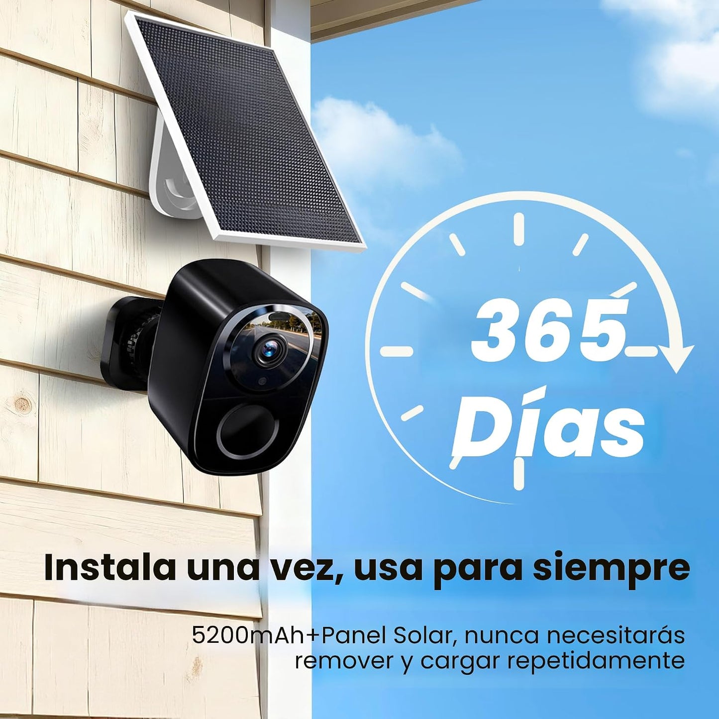 realhide Cámaras de seguridad inalámbricas al aire libre, 2K alimen...