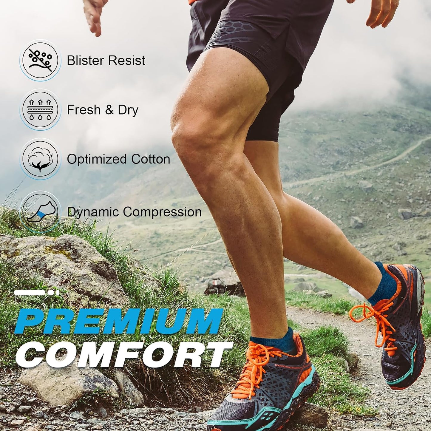 Cirorld Calcetines deportivos de algodón para hombre, acolchados y...
