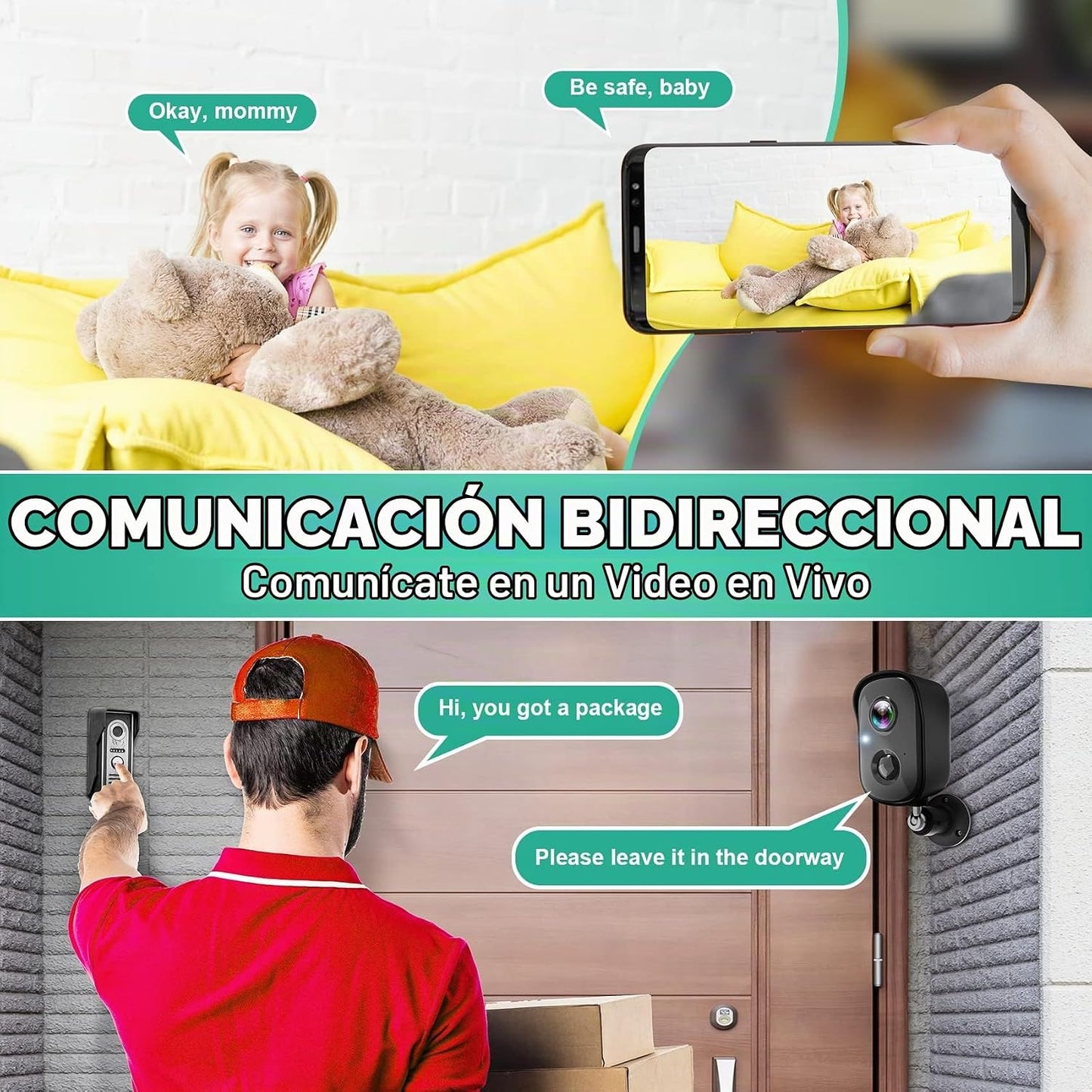 Cámaras de seguridad inalámbricas para exteriores, cámaras interior...