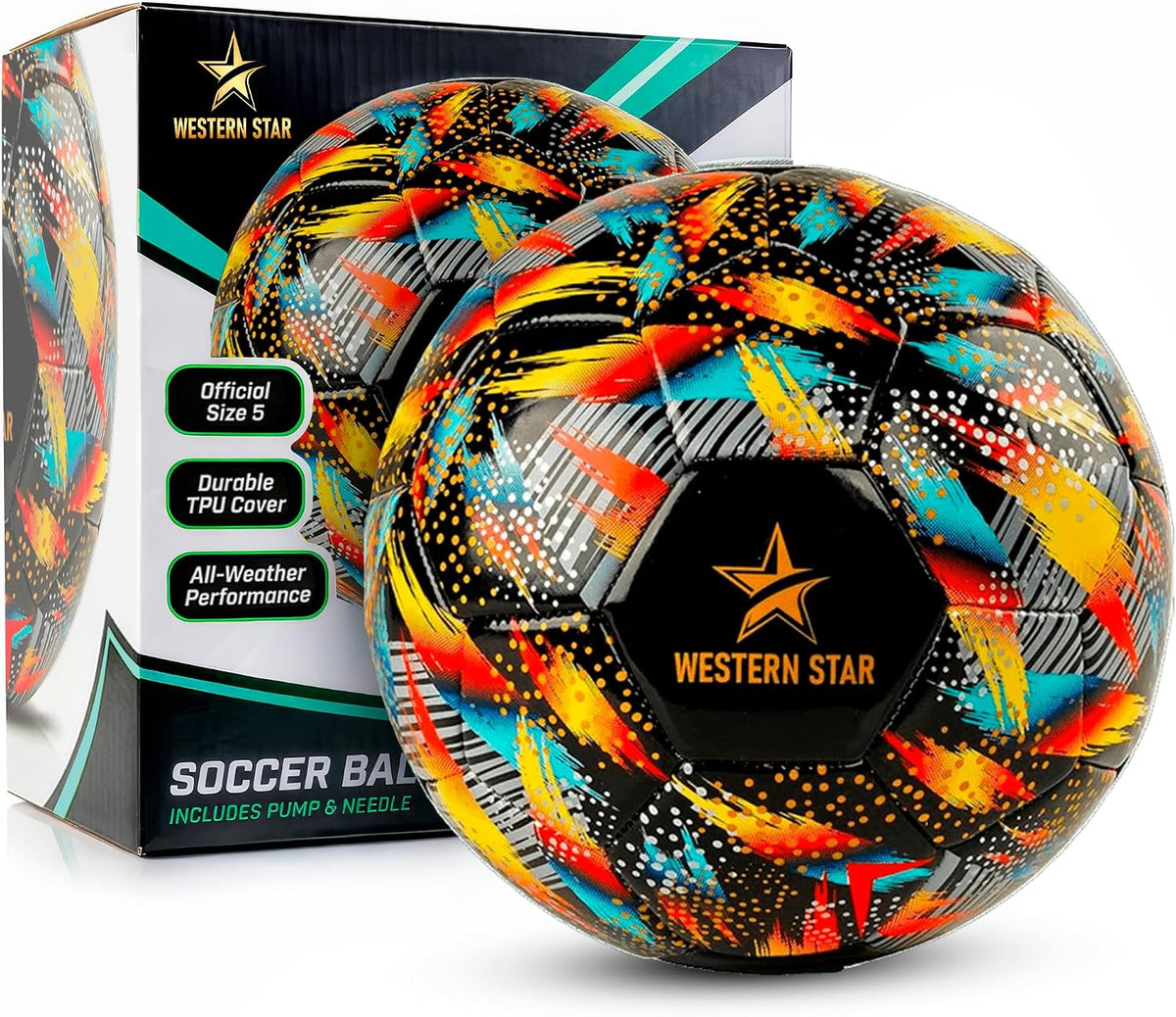 Western Star Balón de fútbol Helix- Tamaño 3 4 5 \u2013 Pelotas de...