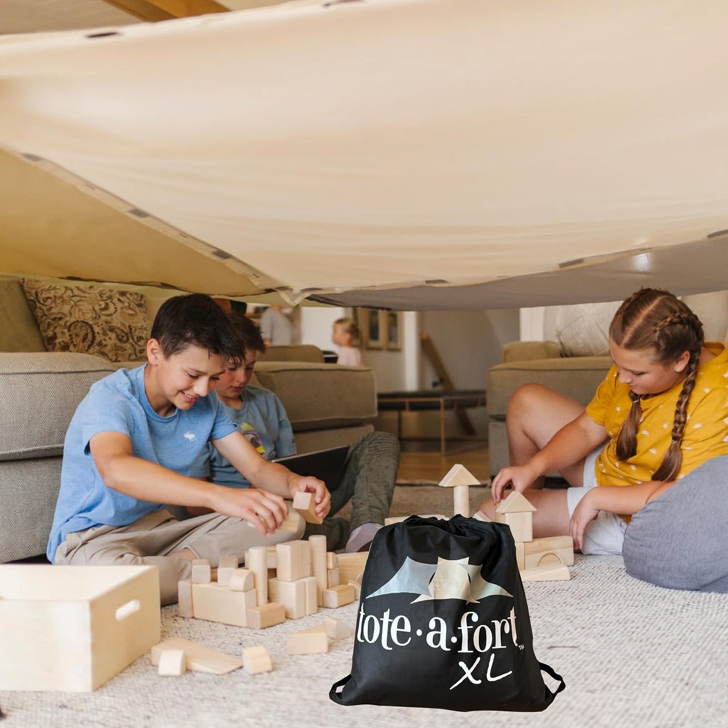 Tote a Fort Earthy XL Kit de Construcción de Fortaleza de Mantas pa...