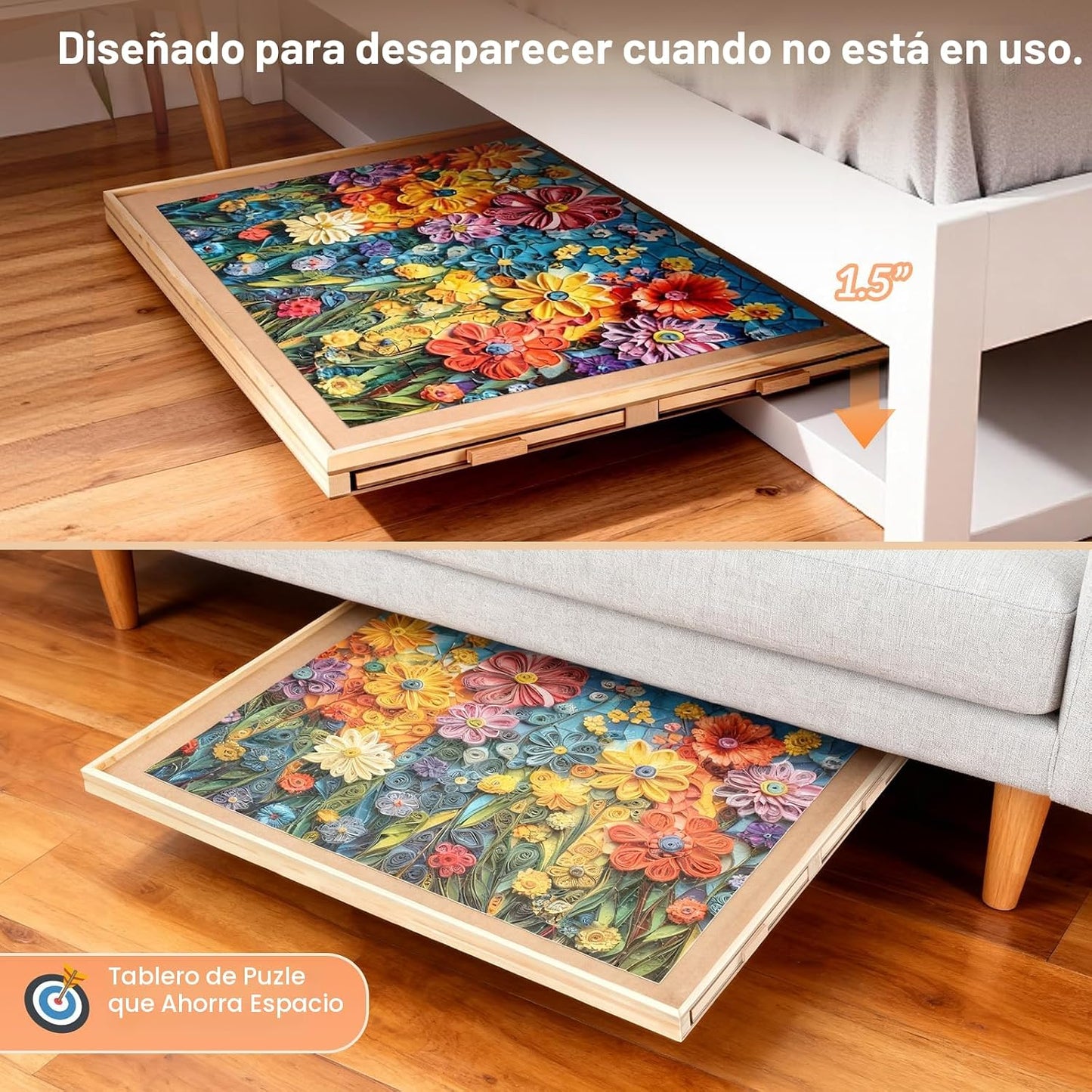 ALL4JIG Tablero de rompecabezas giratorio de 1500 piezas con cajone...