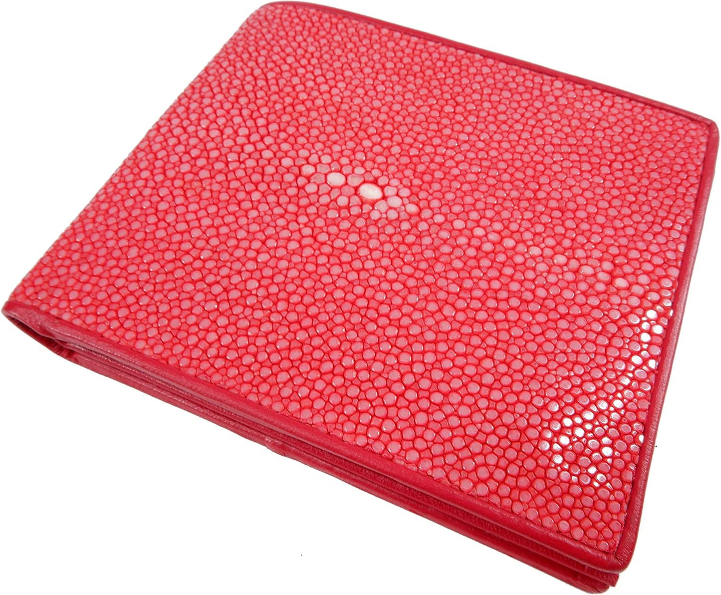 Pelgio Genuino Pulido Stingray Shagreen Piel Bifold Cartera (Carrmi...