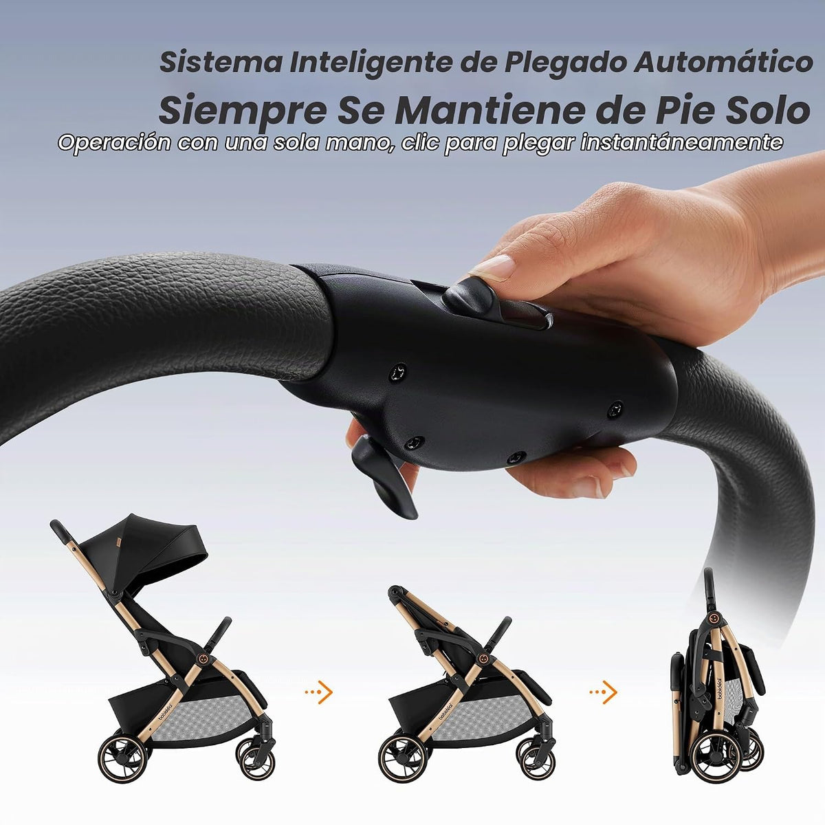 Babideal Cochecito de viaje ligero para bebé, cochecito auto plegab...