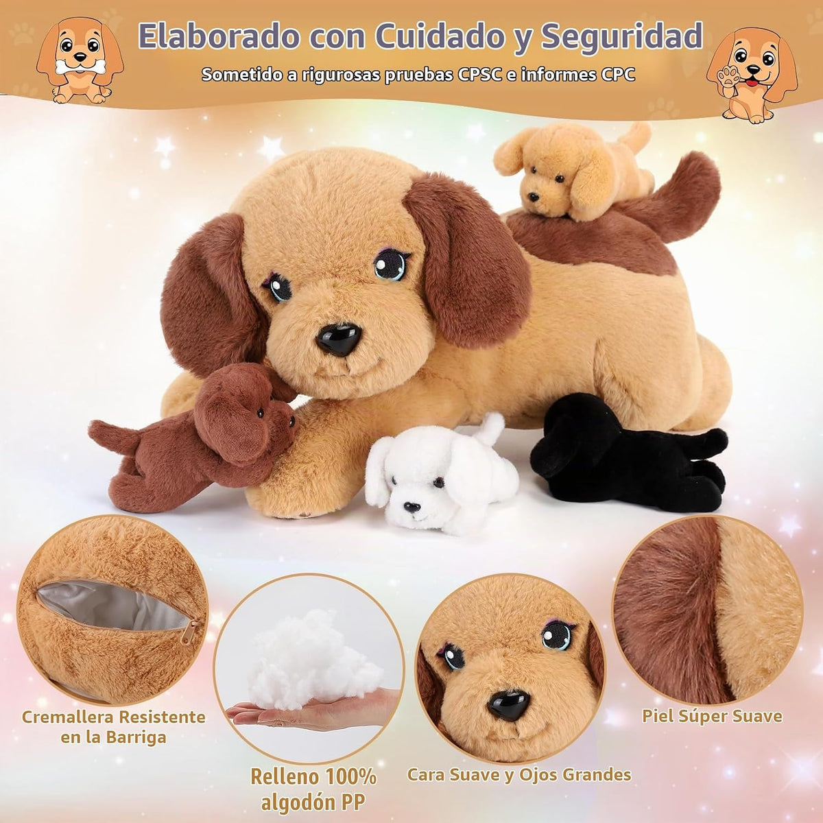 gnomantic Animales de peluche para perros con bebés en el interior,...