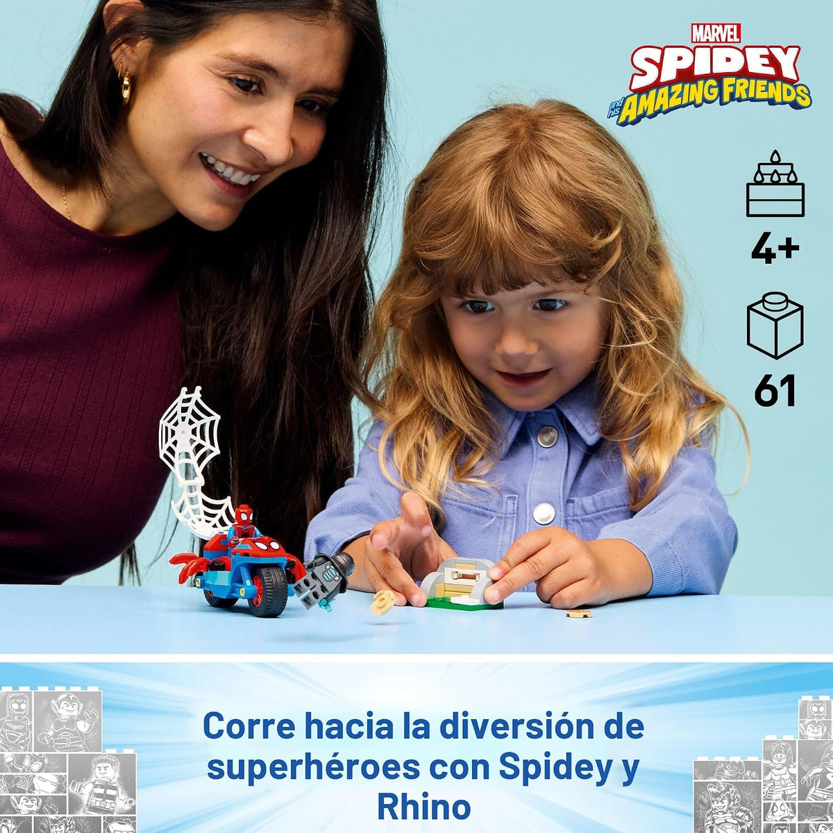 LEGO Marvel Spidey en su motocicleta contra Rhino 11206 | Juguetes...