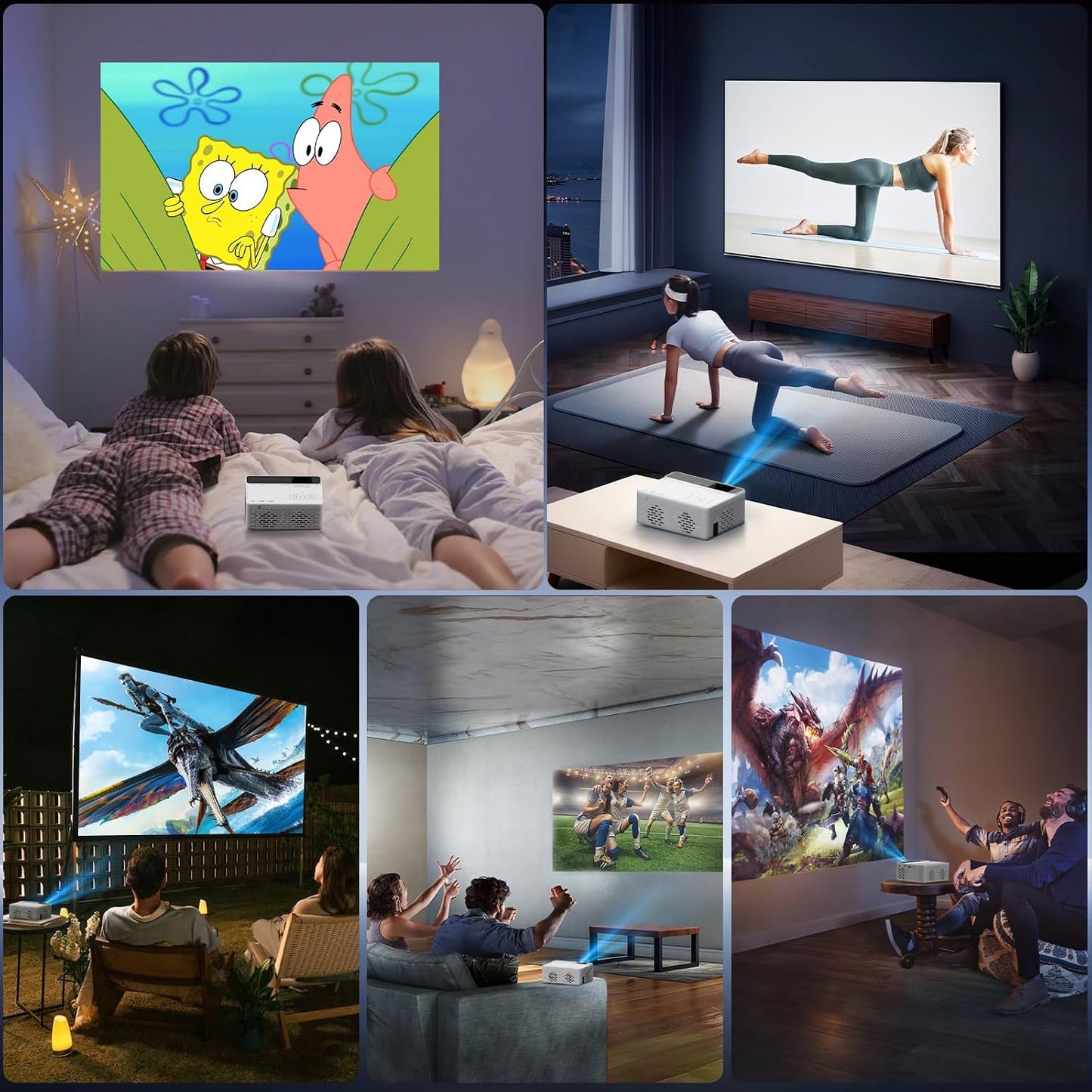 TMY Proyector inteligente Native 1080P con WiFi y Bluetooth, compat...