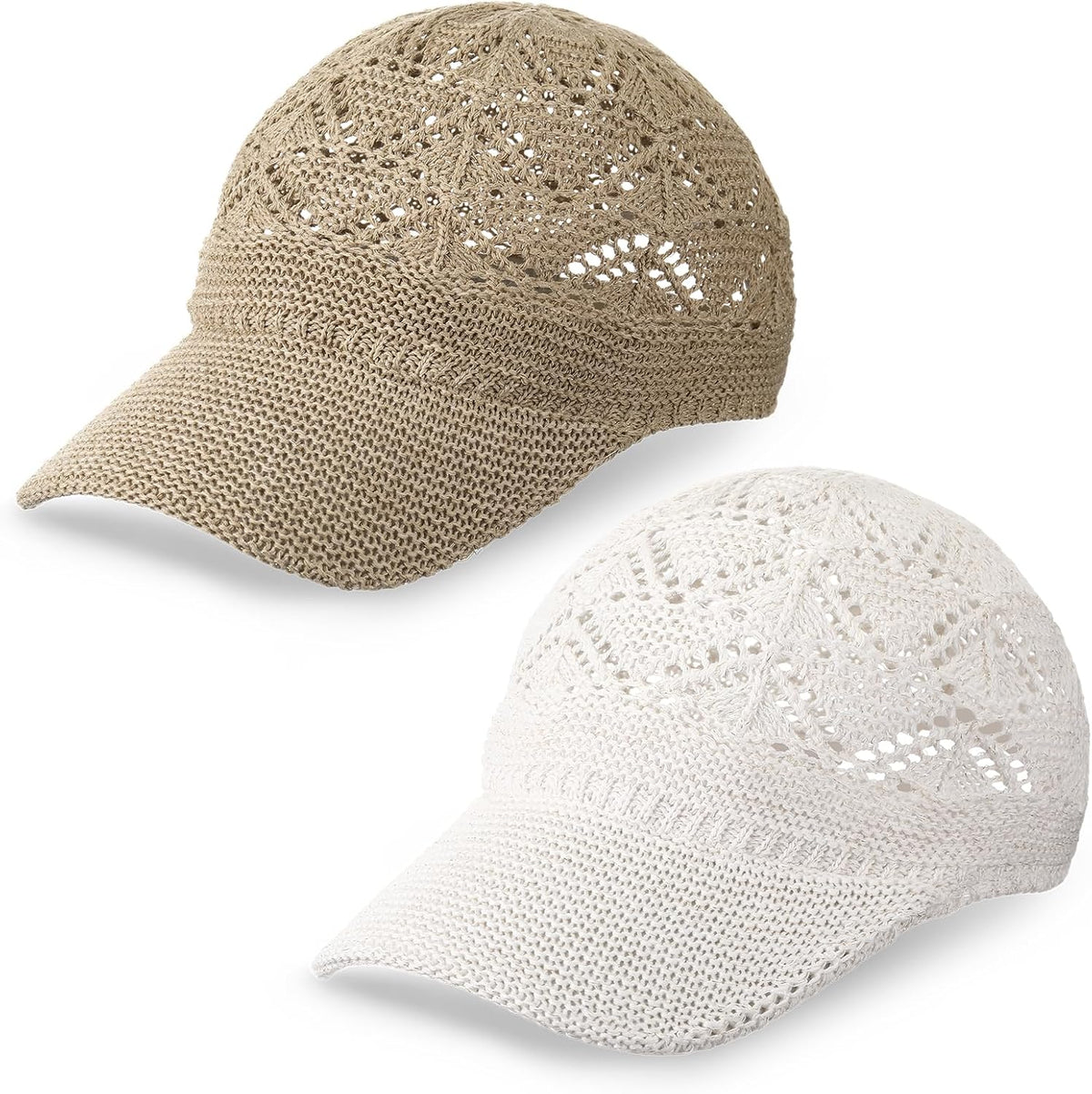 Hercicy 2 gorras de béisbol de malla tejida para mujer, gorra de ca...