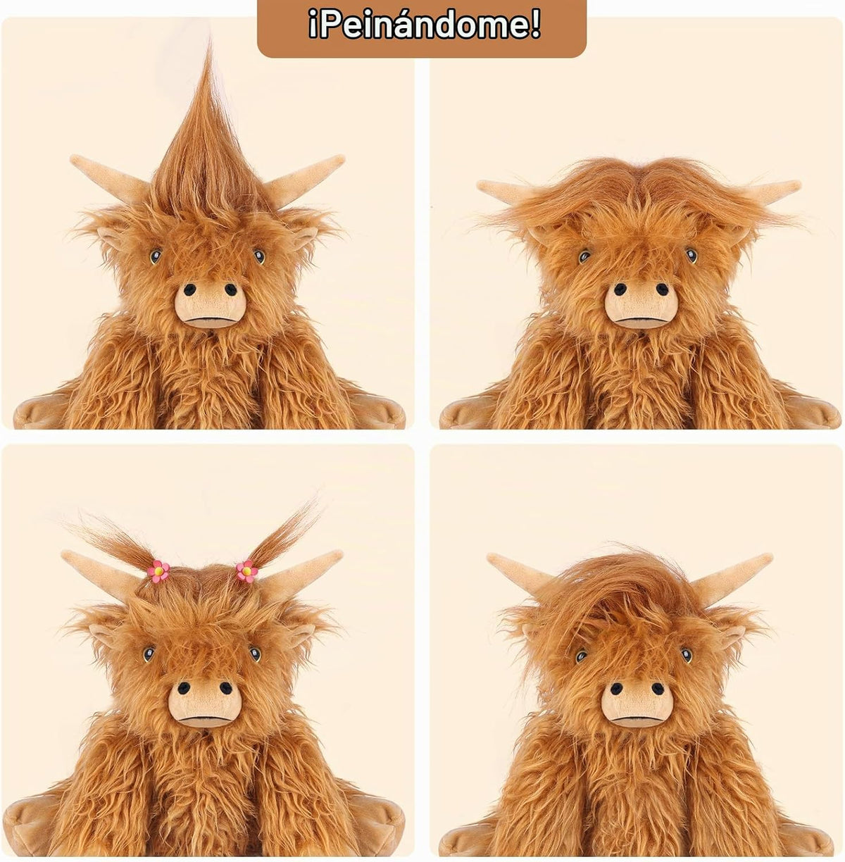 SuzziPals 2 Piezas de Peluche de Vaca Highland Calentable y Enfriab...