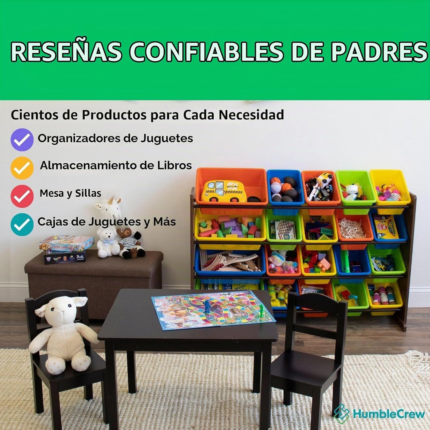 Humble Crew Organizador de juguetes extra grande con 20 contenedore...