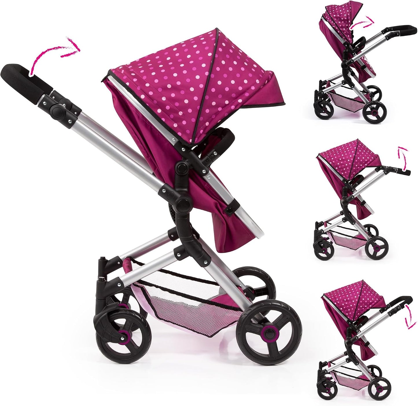 Bayer Design City - Cochecito de muñeca 2 en 1, color rosa oscuro |...