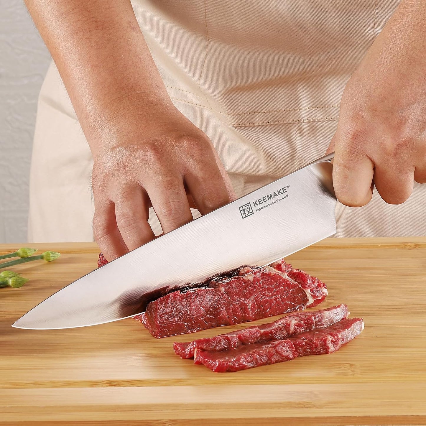 KEEMAKE Juego de cuchillos de chef, 6 piezas de cuchillos de cocina...