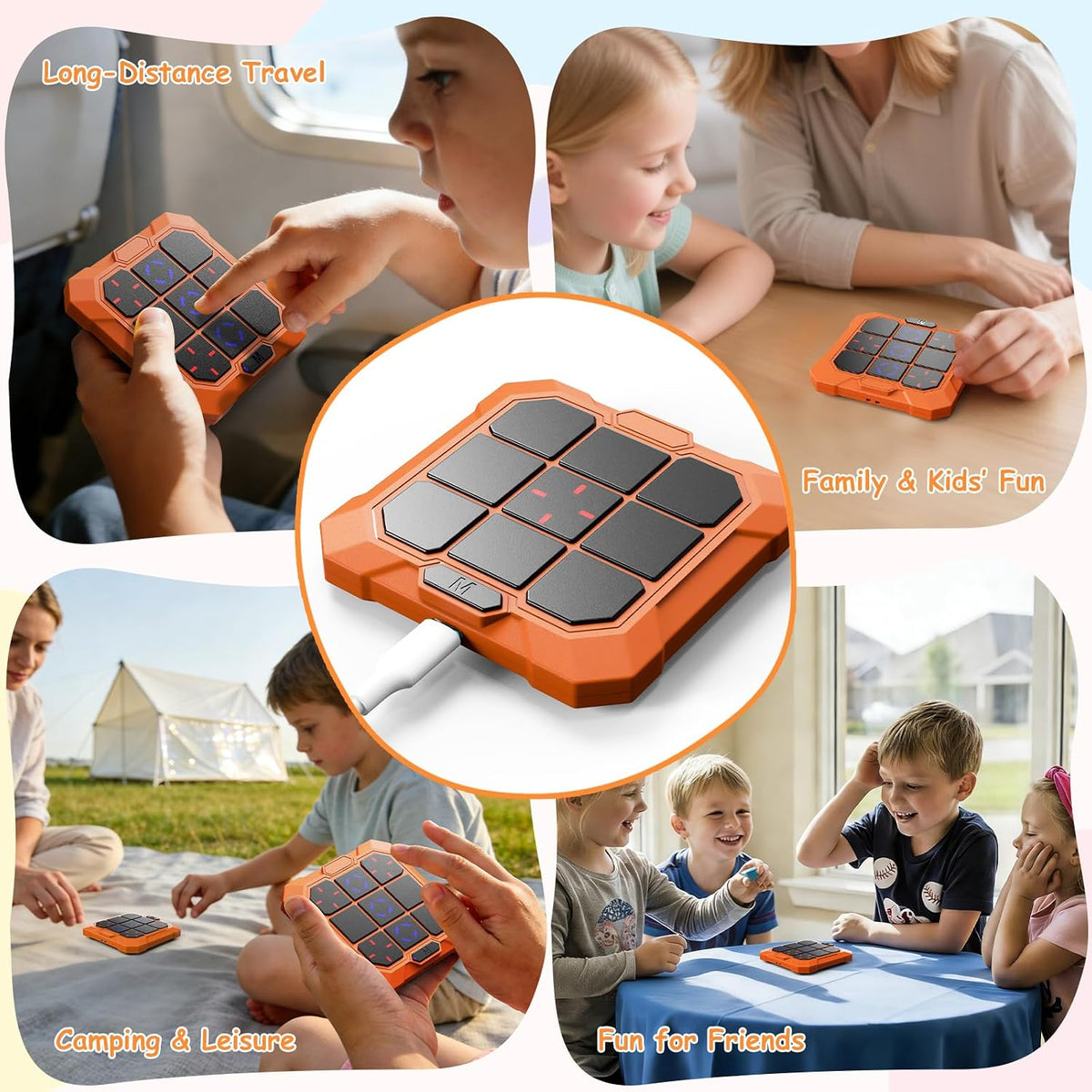 VDPDO Juego de Tic Tac Toe, Juego Electrónico 6 en 1 Tic Tac Toe co...