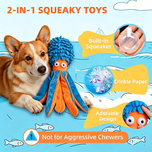 Paquete de 2 juguetes chirriantes para perros, juguetes de peluche...