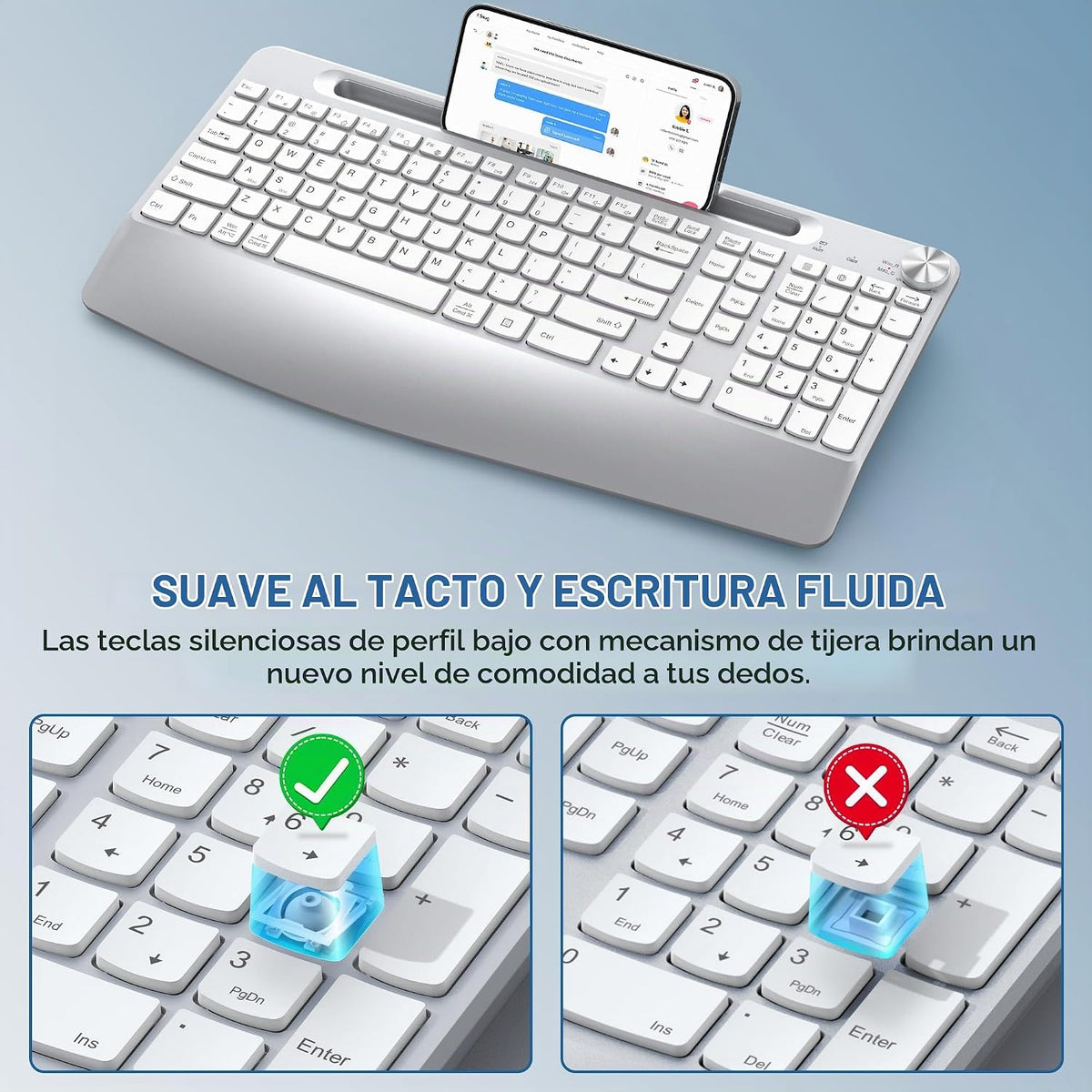 JOYACCESS Combo ergonómico de teclado inalámbrico y ratón, teclado...