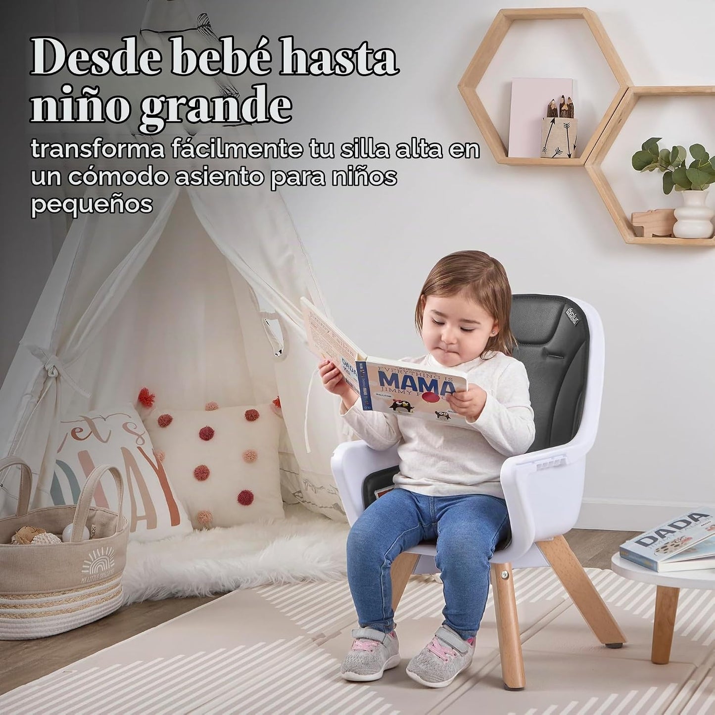 Evolur Zoodle - Silla alta 2 en 1 para bebé y niño pequeño, silla a...
