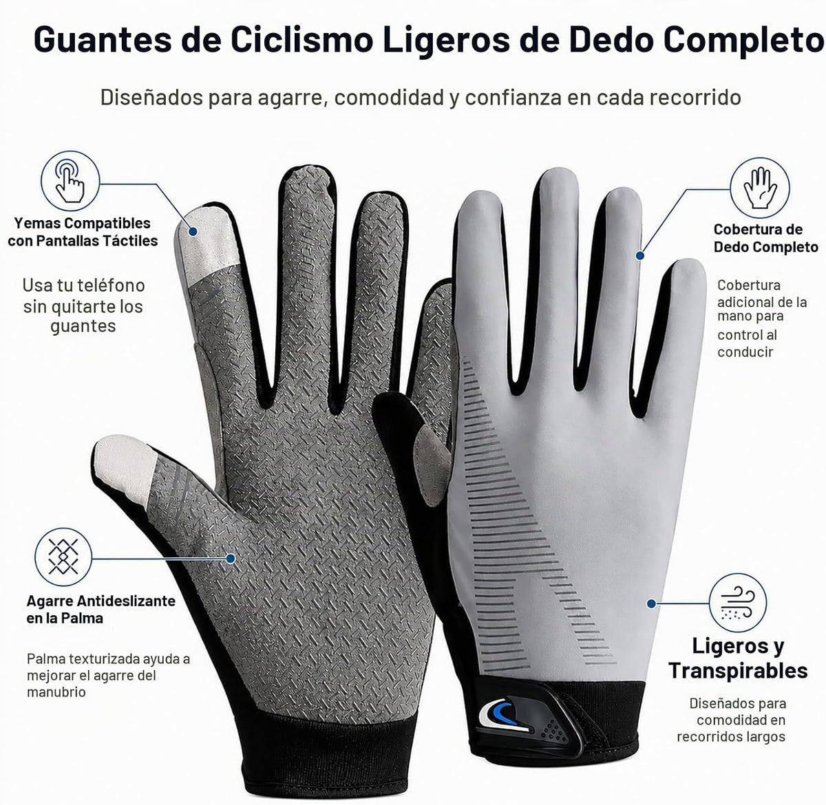 COTOUXKER Guantes de ciclismo para hombres y mujeres, guantes liger...