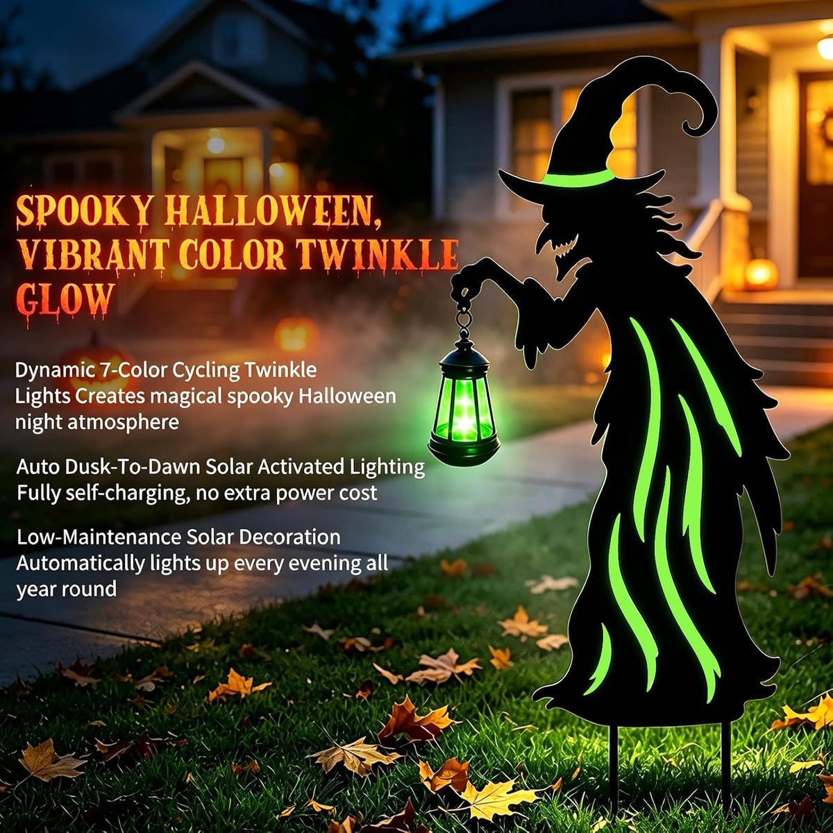 Decoraciones de Halloween para exteriores, decoración de bruja con...