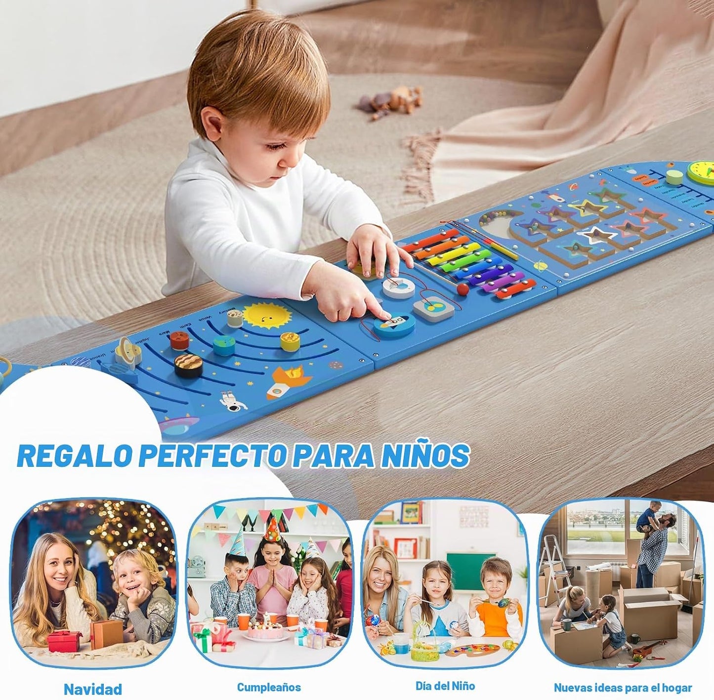 nigwet Paneles de Actividad de Pared con Cohete - Panel Sensorial d...