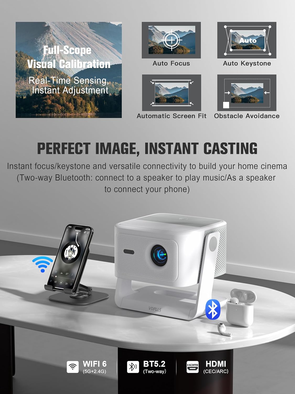 Google TV con licencia oficial: proyector inteligente 4K con WiFi y...