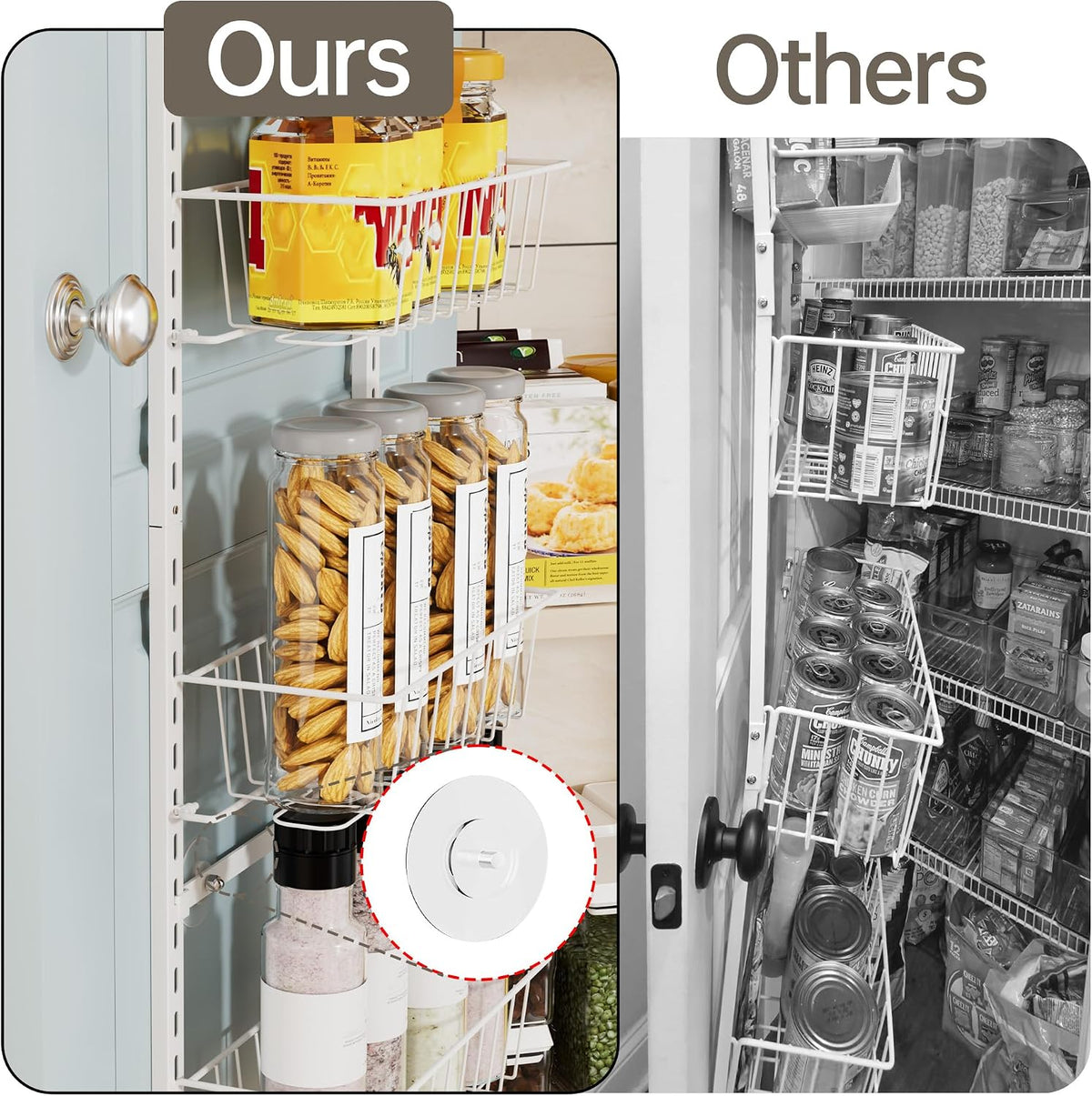 Delamu Organizador de Despensa para Puerta, Organizador Ajustable d...