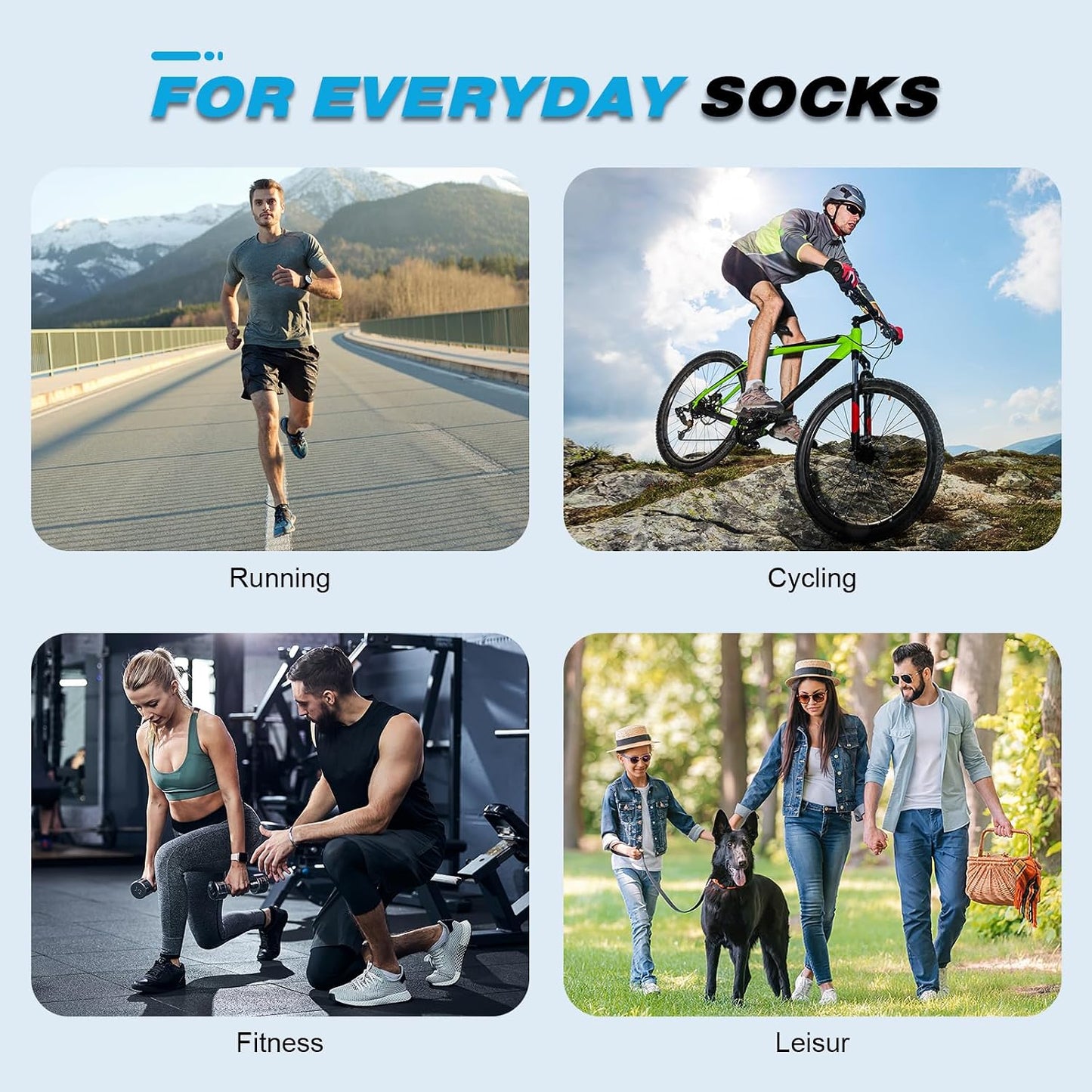 Cirorld Calcetines deportivos de algodón para hombre, acolchados y...