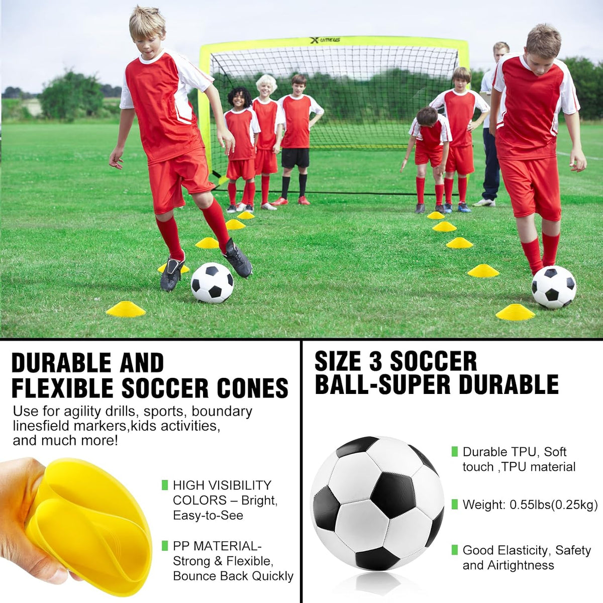 Porterías de fútbol para niños para patio trasero, juego de 2, 4 x...