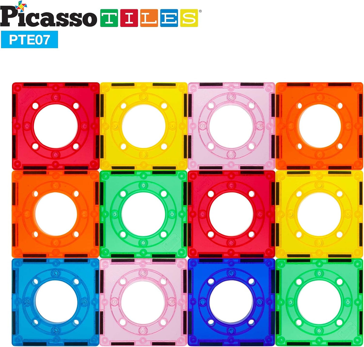 PicassoTiles Azulejos magnéticos para carreras de canicas, pista de...
