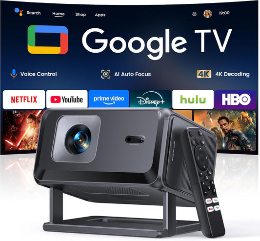 Proyector inteligente [Google TV 14.0 y soporte Dolby y 4K] con WiF...