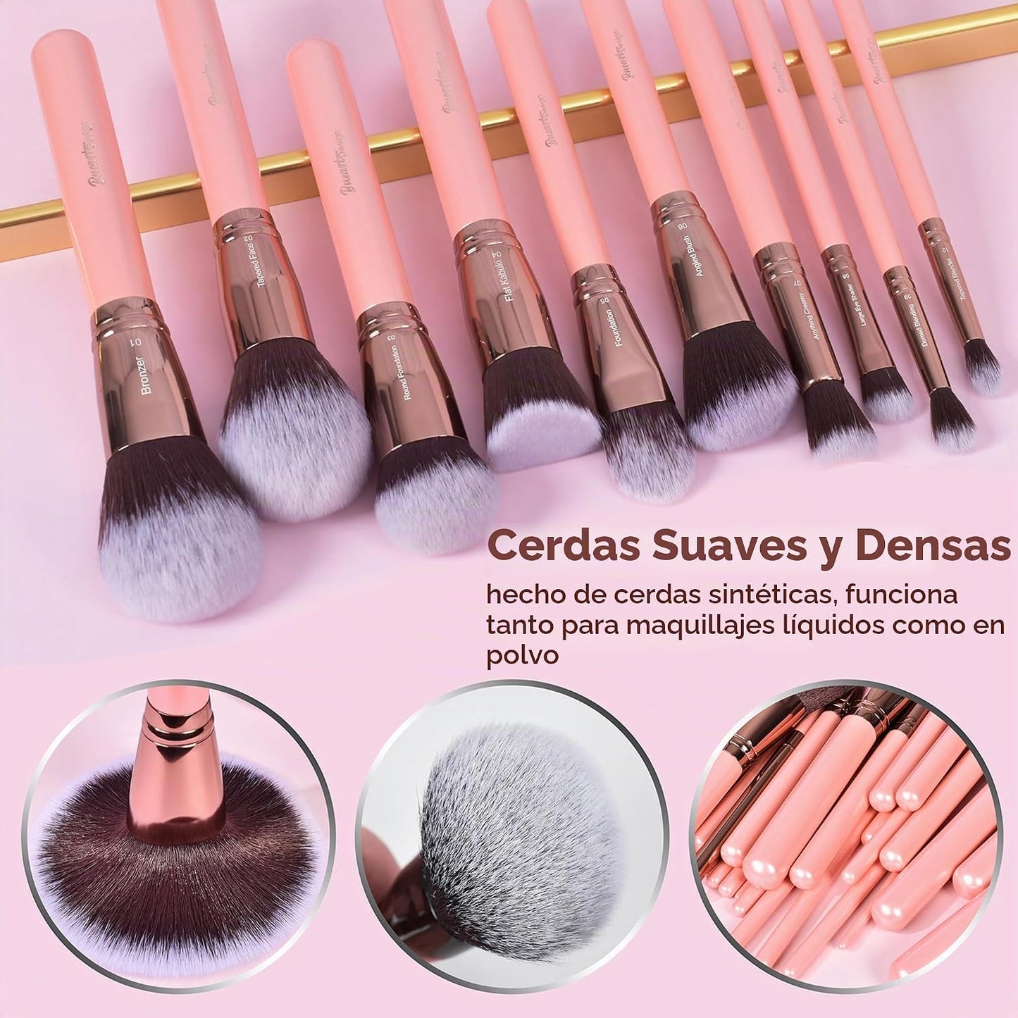 Bueart Design Juego de 30 piezas de brochas de maquillaje profesion...