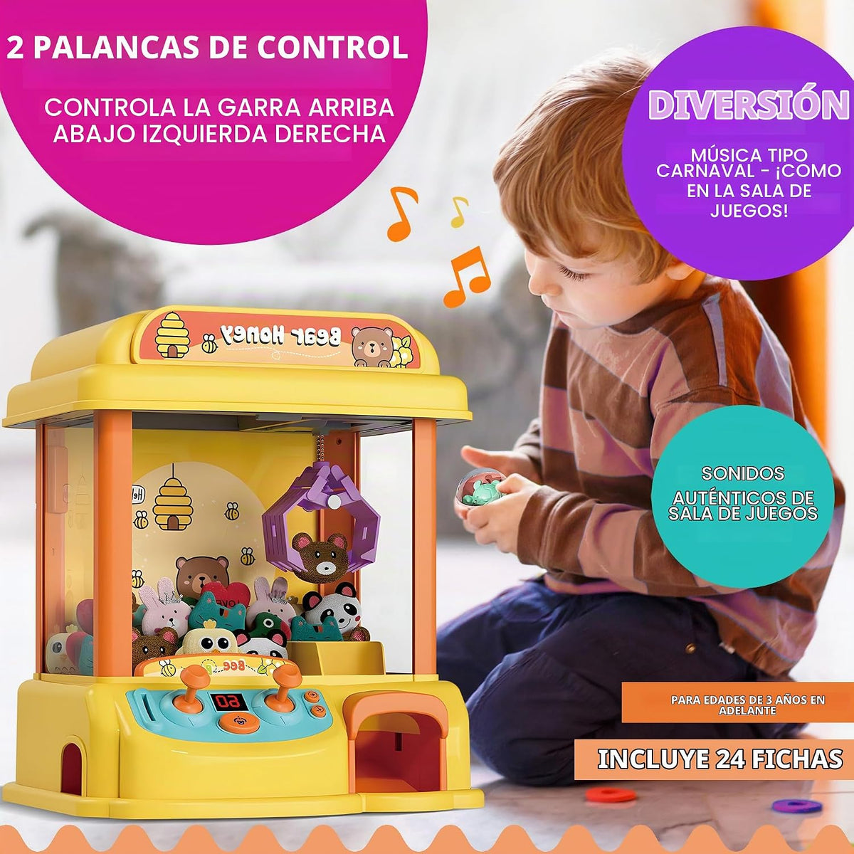ROHSCE - Máquina de pinza para niños, máquina expendedora de juguet...
