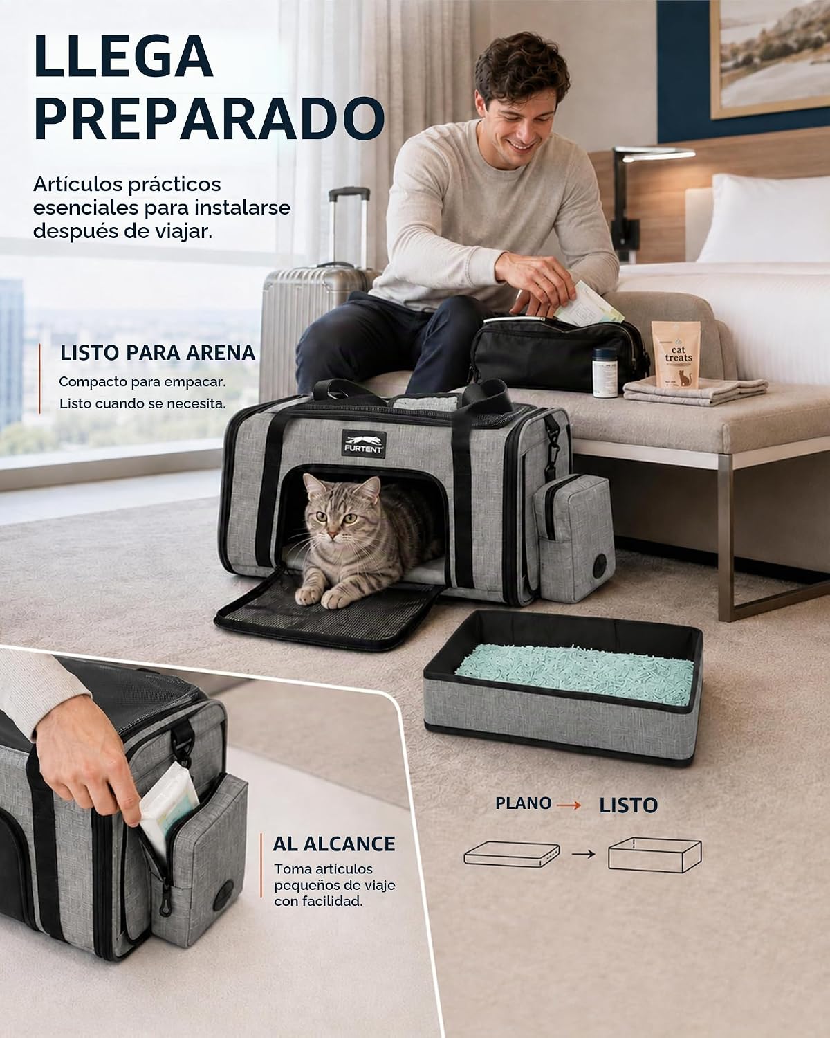Transportador de mascotas de 17 x 11 x 9.5 pulgadas, aprobado por a...