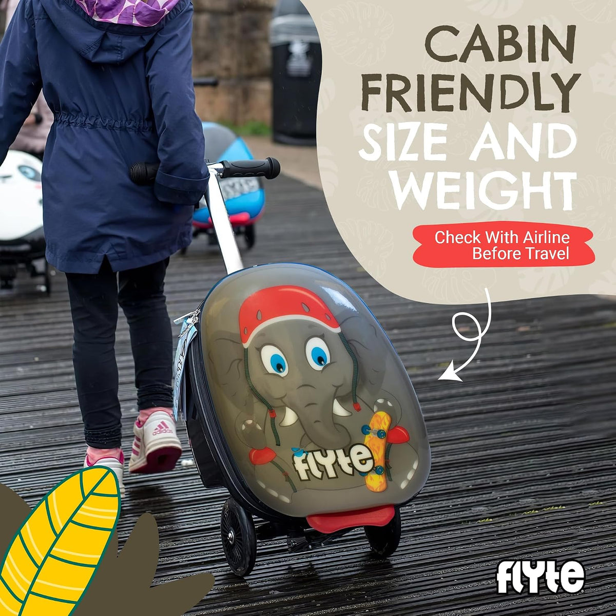 Maleta de patinete Flyte - 2 en 1, maleta de 18 pulgadas para niños...
