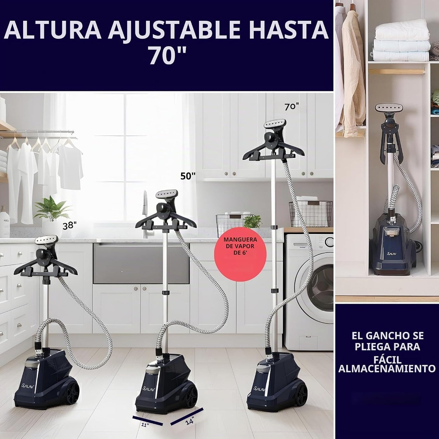 SALAV Vaporizador de ropa comercial de tamaño completo resistente c...