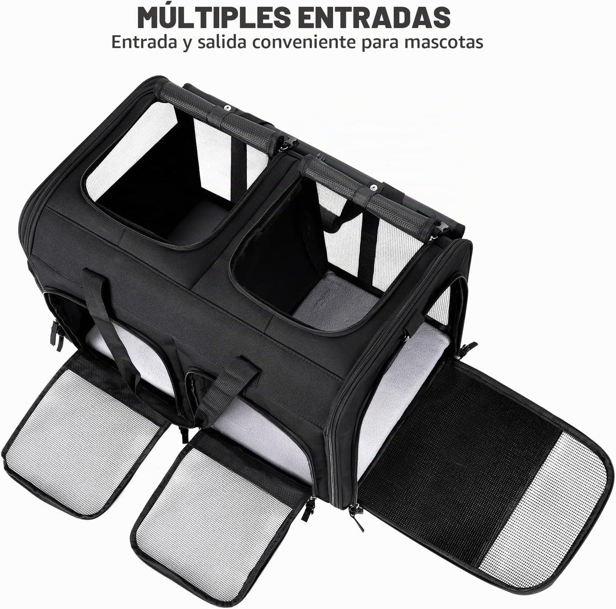 Groxkox Transportador de Gatos para 2 Gatos, Transportador Doble Pl...