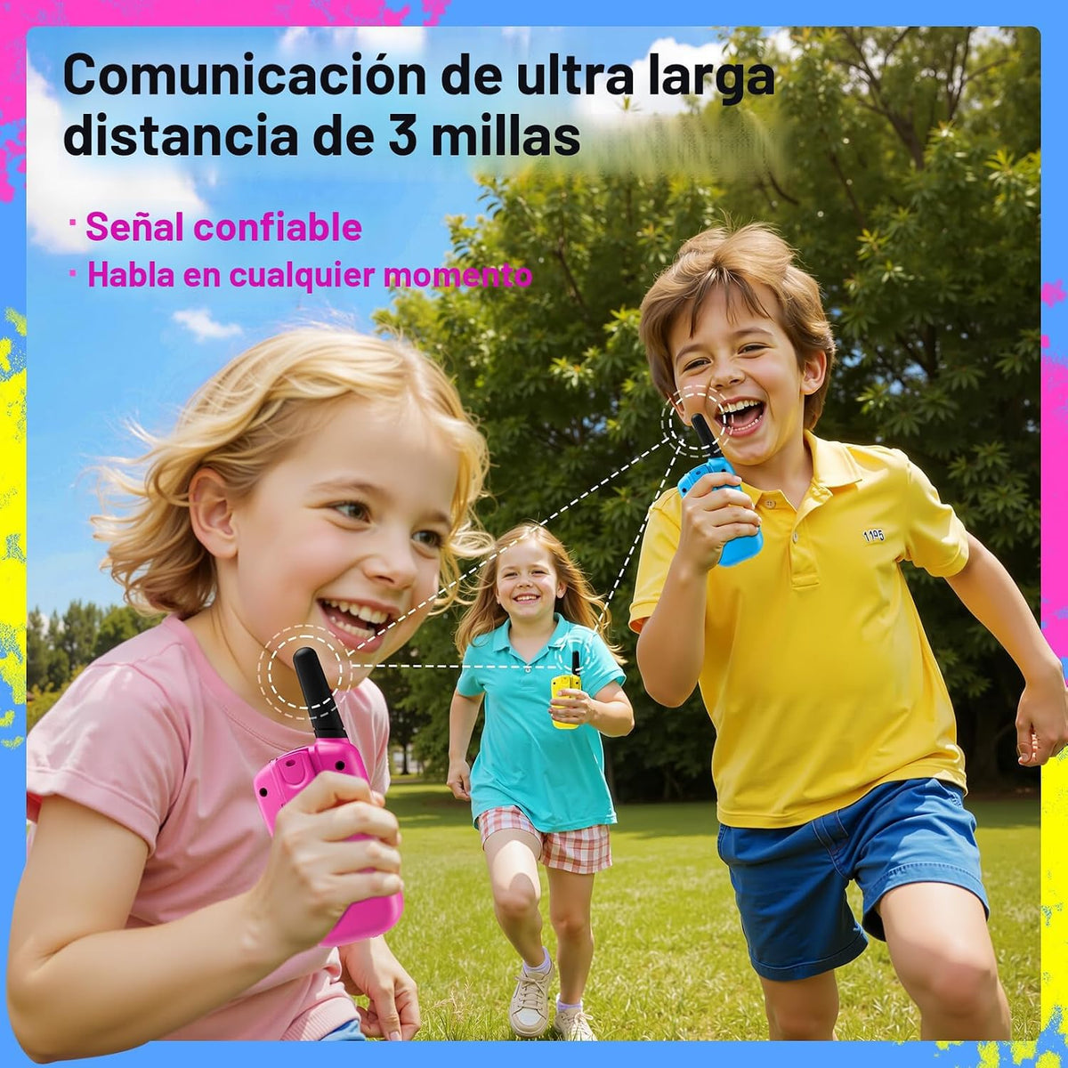 Walkie Talkies para niños, juguetes para niños y niñas de 4 a 6 año...