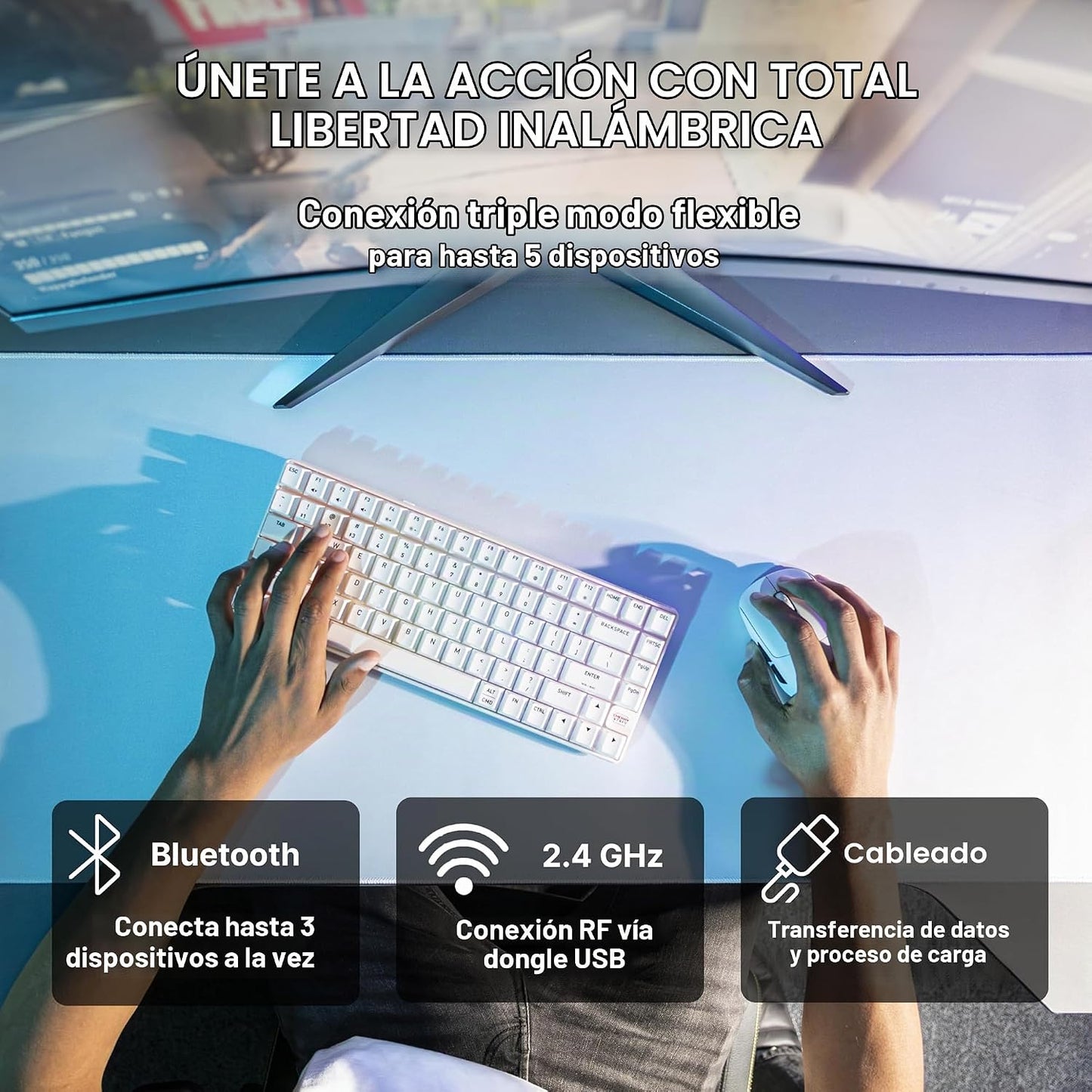 CHERRY XTRFY K33 - Teclado compacto inalámbrico, 75% Mem-chanical p...