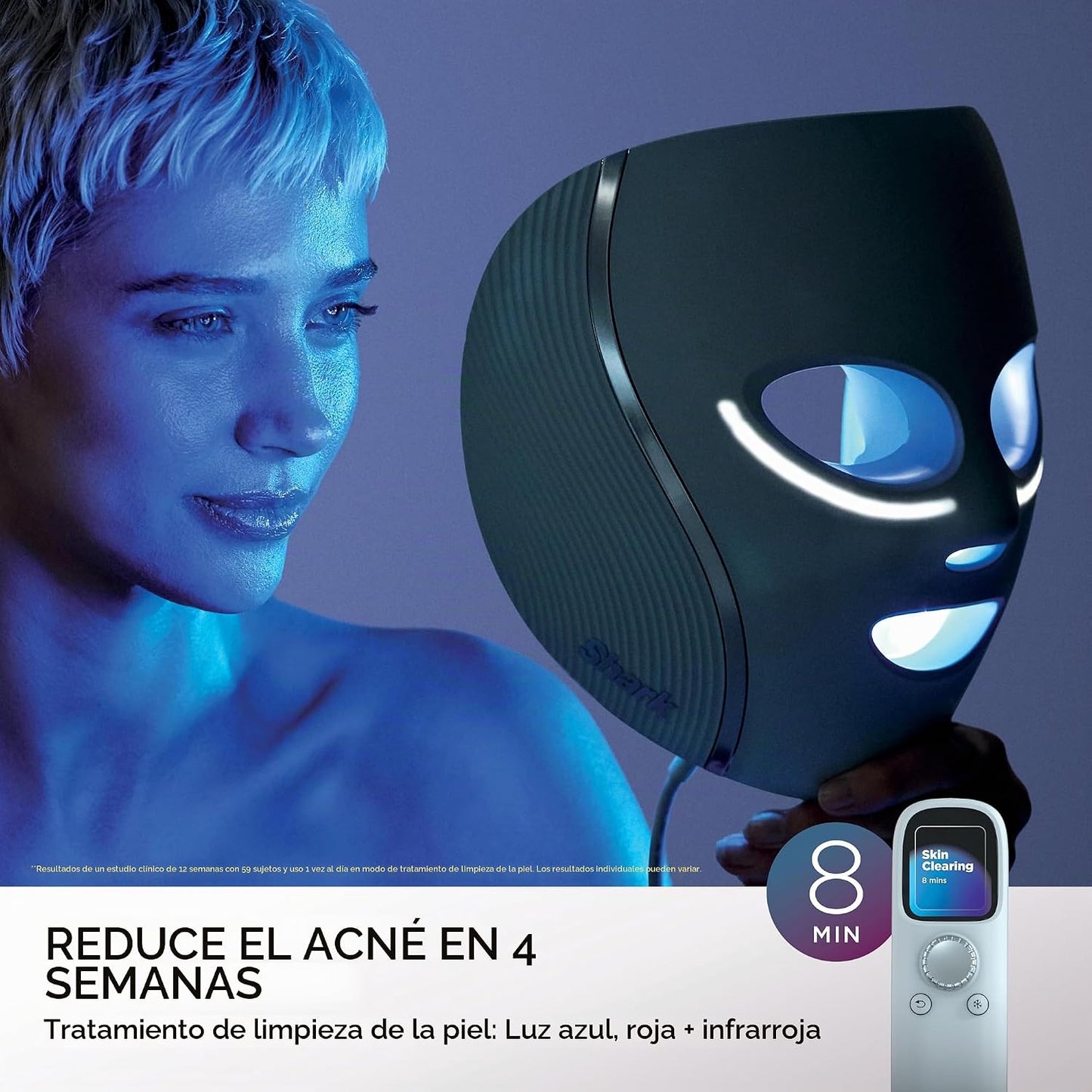 Mascarilla facial LED Shark CryoGlow con enfriamiento debajo de los...